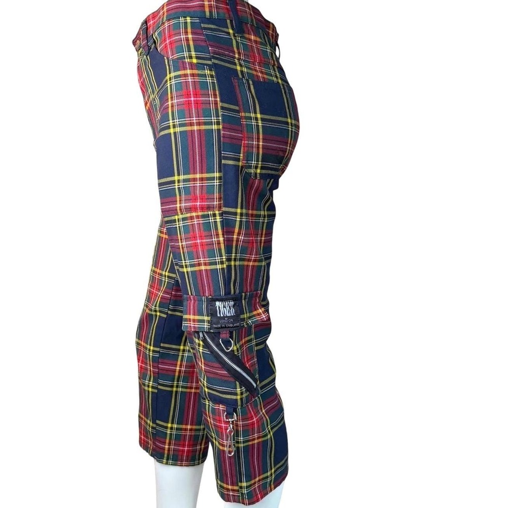 Vintage Tiger of London Plaid Cargo Pants High Waisted Bondage Punk Rock 30
